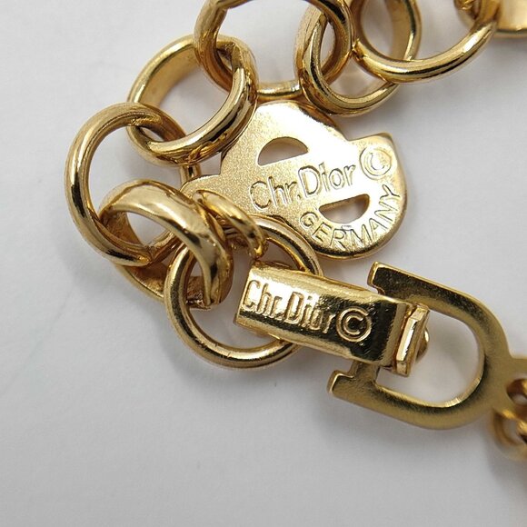 Christian Dior Vintage Enamel & Crystal Pendant Necklace - Picture 2 of 7